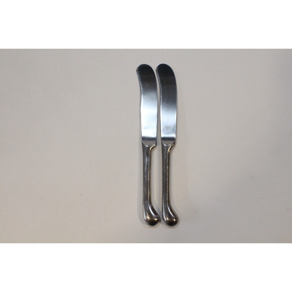 2 Old French Hollow Pistol Knife Dansk‎ KOBENHAVN Stainless Flatware